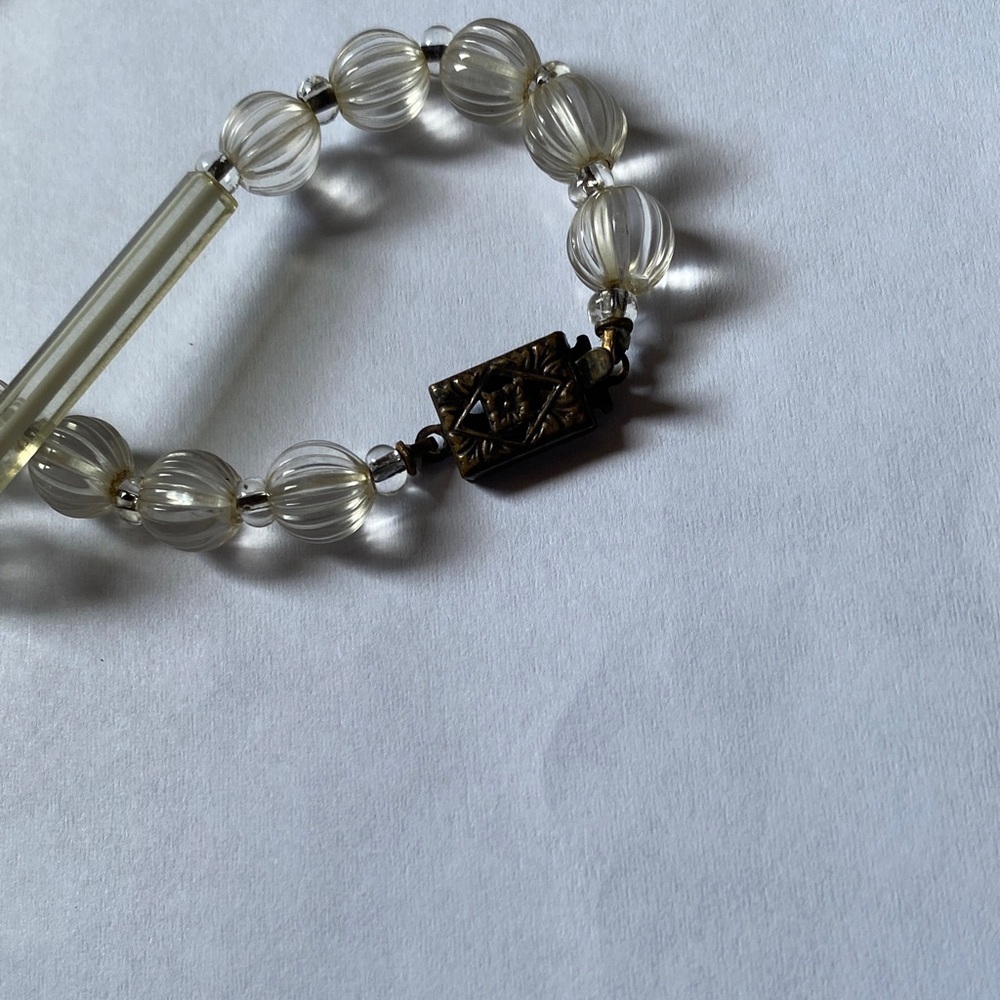 Old Victorian Elegant Silver and White Beaded Necklace - Picture 4 of 4